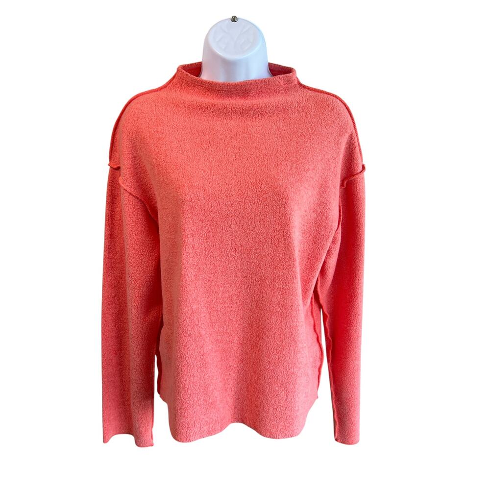 Anthropologie t.la Inside Out Sweatshirt Coral Womens Small Soft‎ Beach Preppy